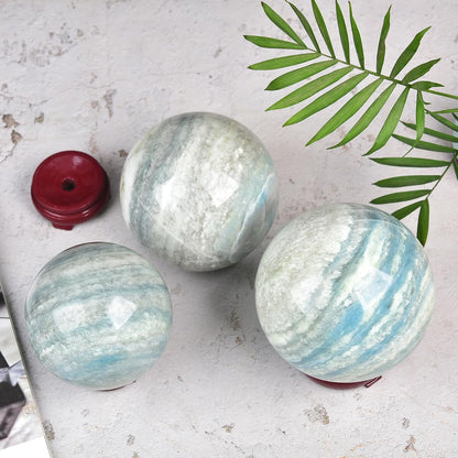 JIC Gem Natural Large Healing Crystal Sphere Ball Trolleite Crystal Decorative Ball Chakra