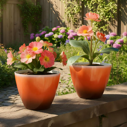 2 Pack Plastic Plant Pots with Drainage Holes, 8 inch Planter for Indoor Outdoor Plant, Garden