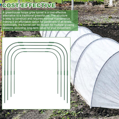 8 Sets 41.3"x31.5" Garden Hoops for Raised Beds, Greenhouse Hoops Grow Tunnel Durable Removable Row