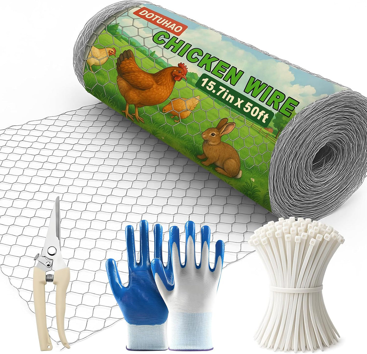 Chicken Wire, 15.7 in x 50 ft Garden Fence, Wire Mesh, Chicken Wires Fencing, Mesh Hexagonal