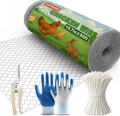 Chicken Wire, 15.7 in x 50 ft Garden Fence, Wire Mesh, Chicken Wires Fencing, Mesh Hexagonal
