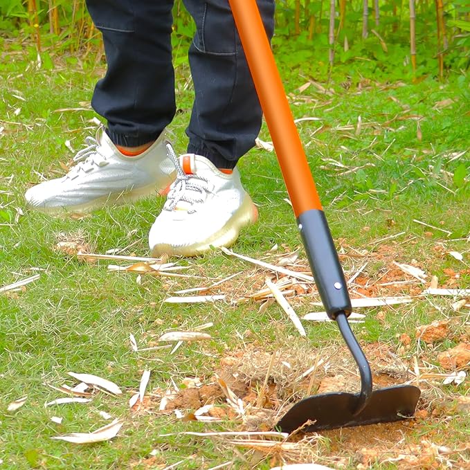VNIMTI Garden Hoe Tool, Heavy Duty Hoe Garden Tool, Garden Hoe for Weeding with Long Fiberglass
