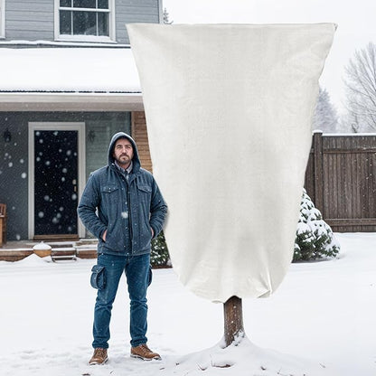 Plant Covers Freeze Protection, 1 Pack 78''× 95'' White Frost Cloths Blankets with Zipper