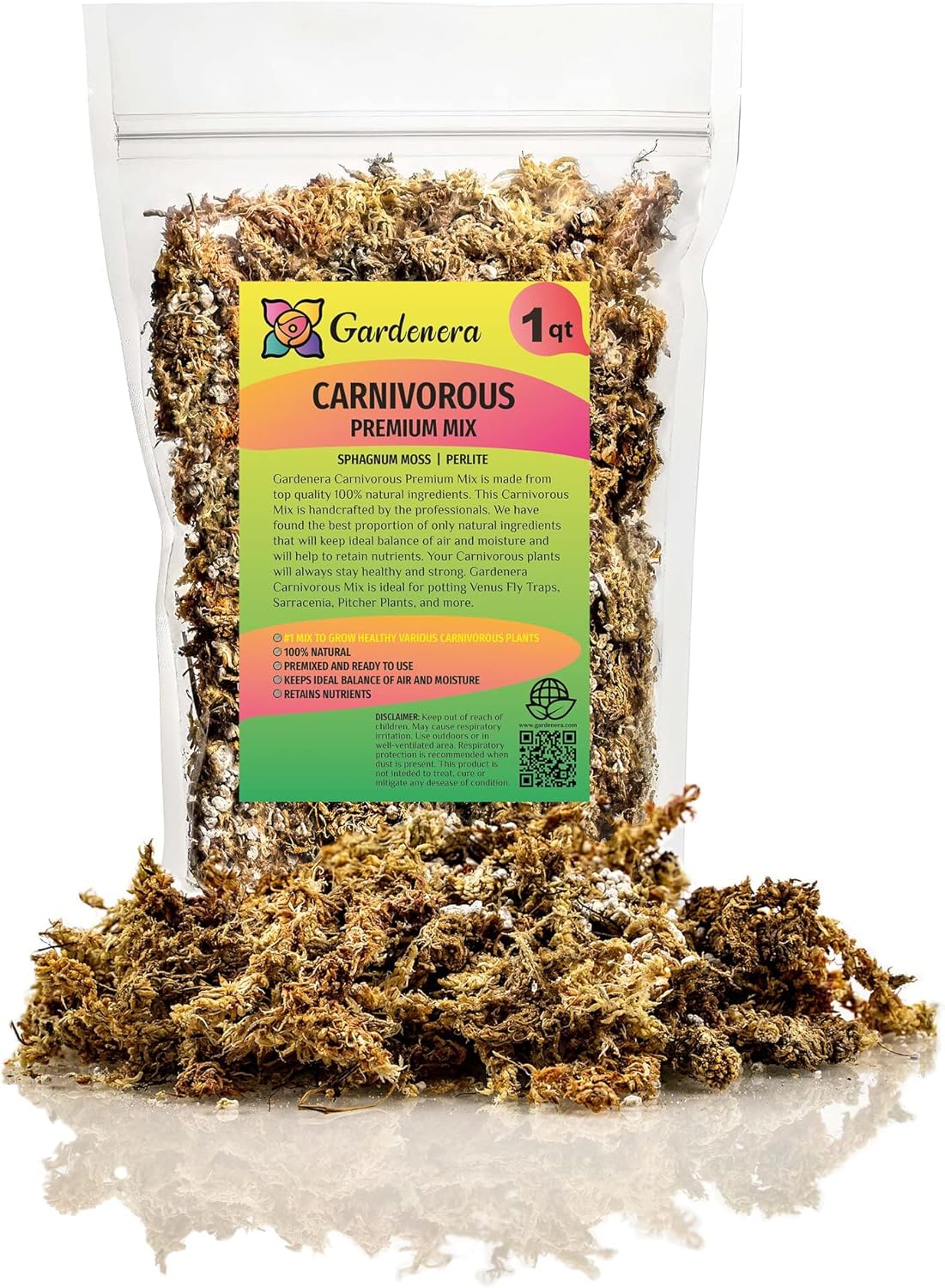 Gardenera Sphagnum Moss Potting Mix for Carnivorous Plants, Moss and Perlite Blend for Potting