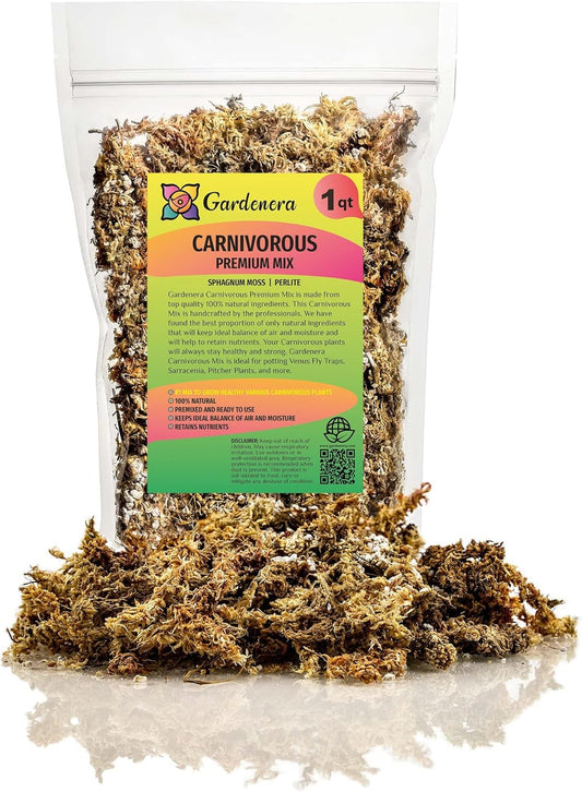Gardenera Sphagnum Moss Potting Mix for Carnivorous Plants, Moss and Perlite Blend for Potting
