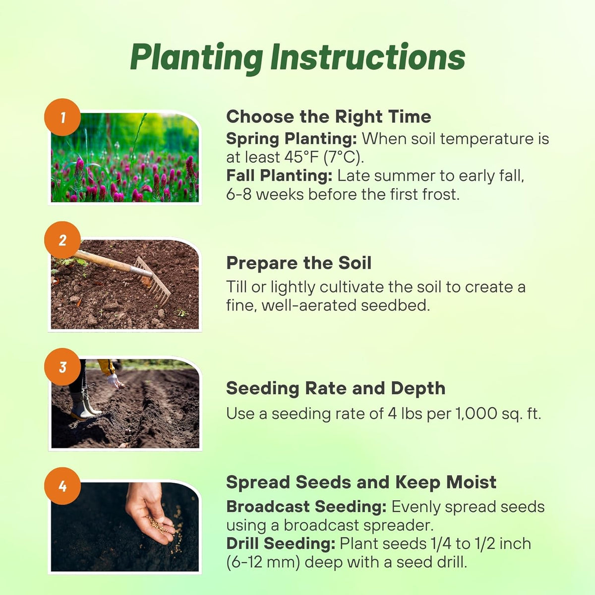 Outsidepride Gardenway Cover Crop Seeds - 10 lbs Nutrient-Rich Seed Mix for Soil Health Improvement