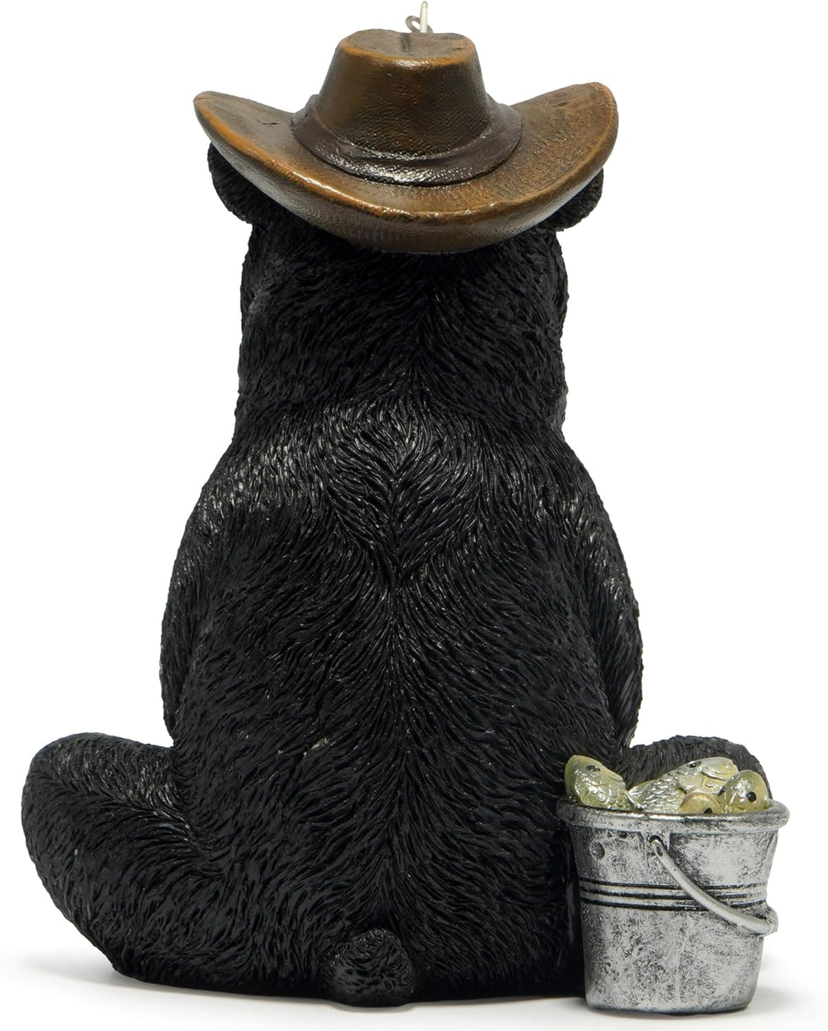 Hodao Black Bear Fishing Figurines Decoration Summer Bear Crafts for Home Office Desk Decor Statue