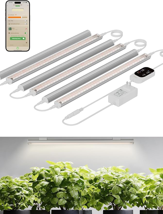 GLOWRIUM Smart Grow Lights for Indoor Plants with APP, 15" Full Spectrum Grow Light Strips, G6