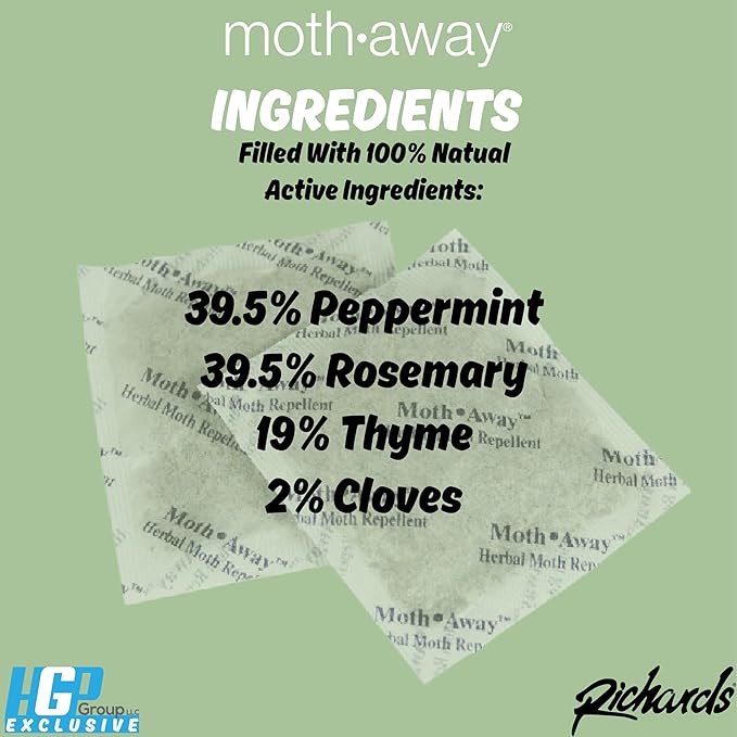 Richards Homewares Moth Away Sachets – 72-Pack Value Bundle, Natural Herbal Moth Repellent