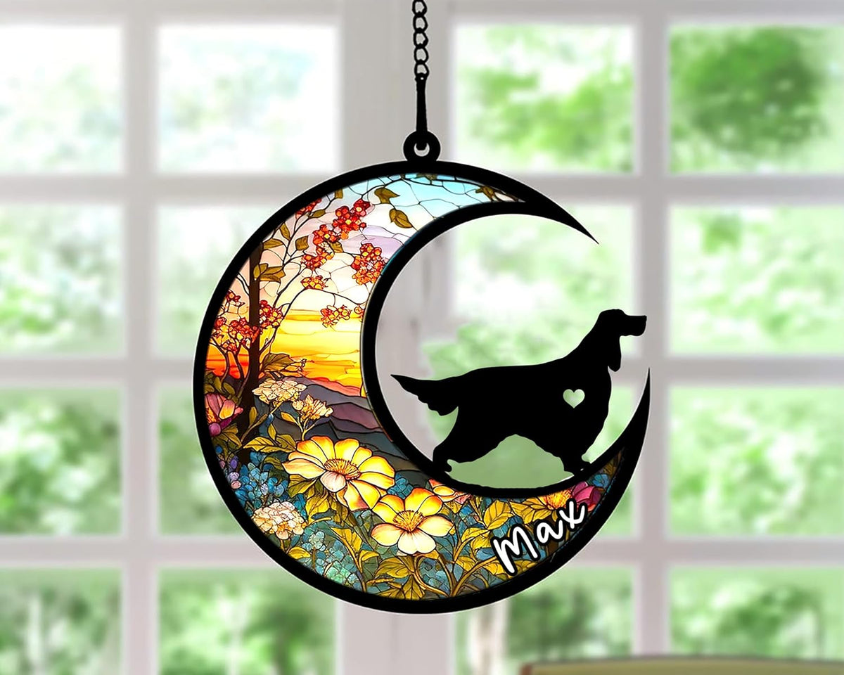 Personalized Dog Memorial, Custom Name Gordon Setter Dog Christmas Ornament with Name, Custom