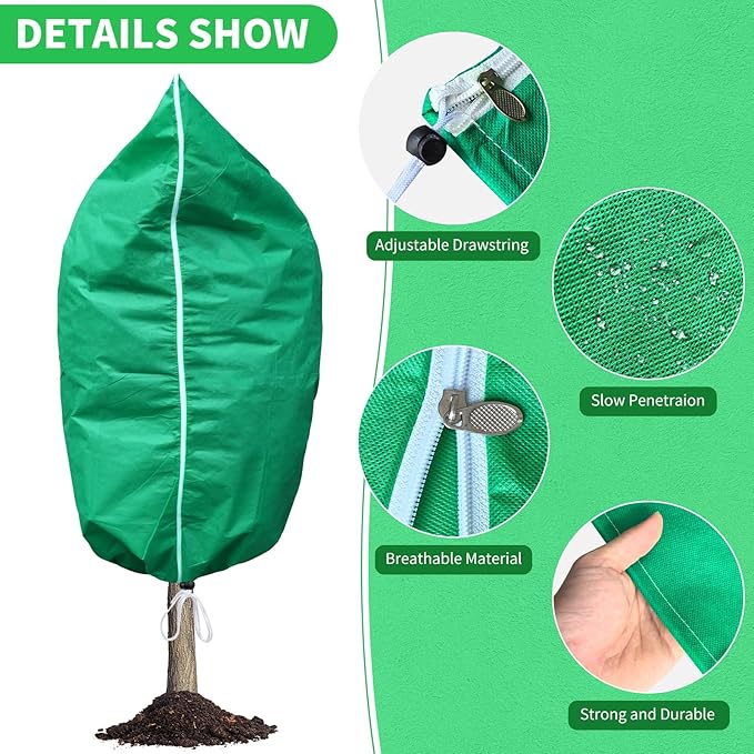2 Pack Plant Covers Freeze Protection, 80''W x 97''H 2.5oz/yd² Large Winter Tree Frost Blankets