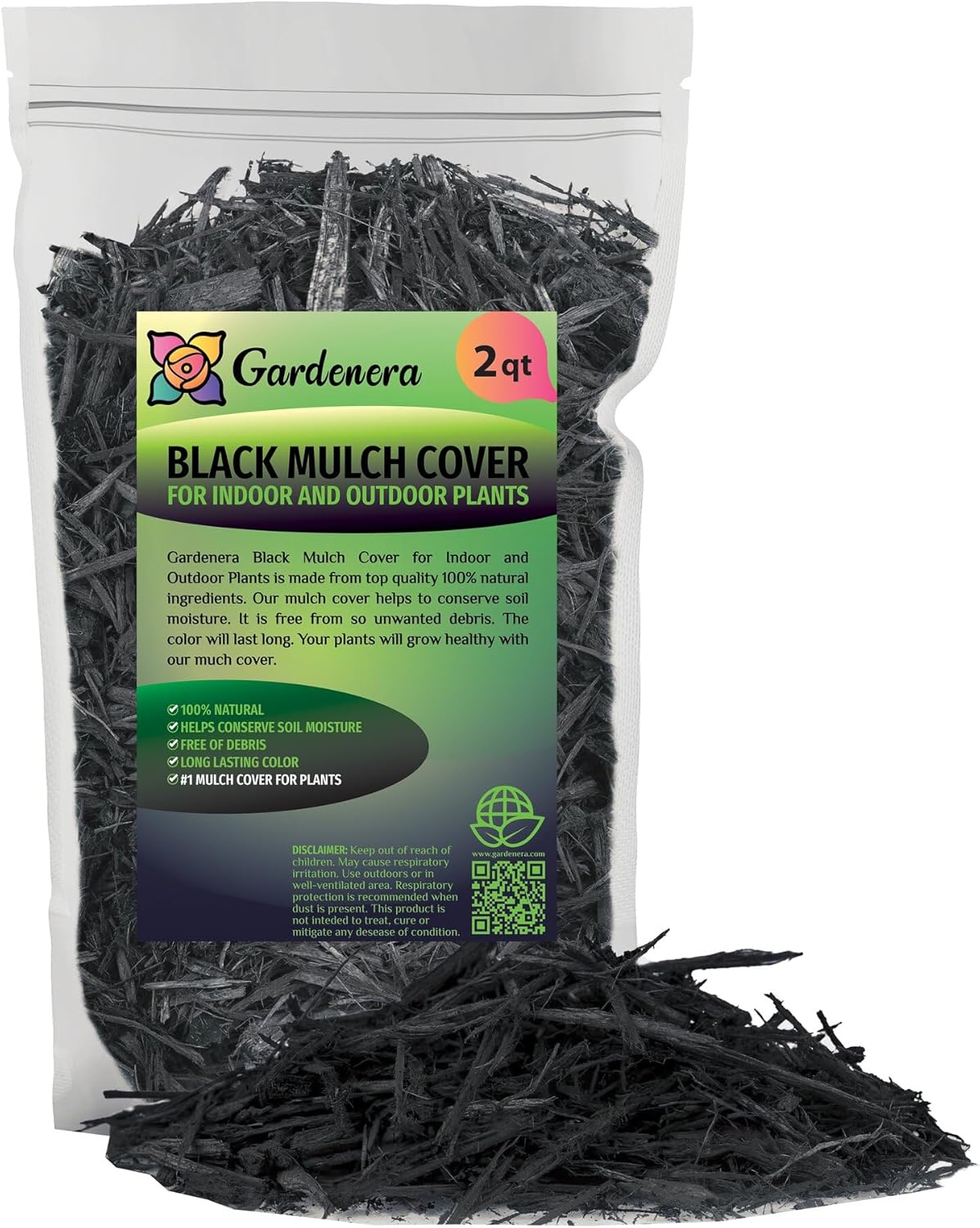 Organic Black Mulch by Gardenera - Boost Soil Health and Suppress Weeds for Thriving Plants - 2