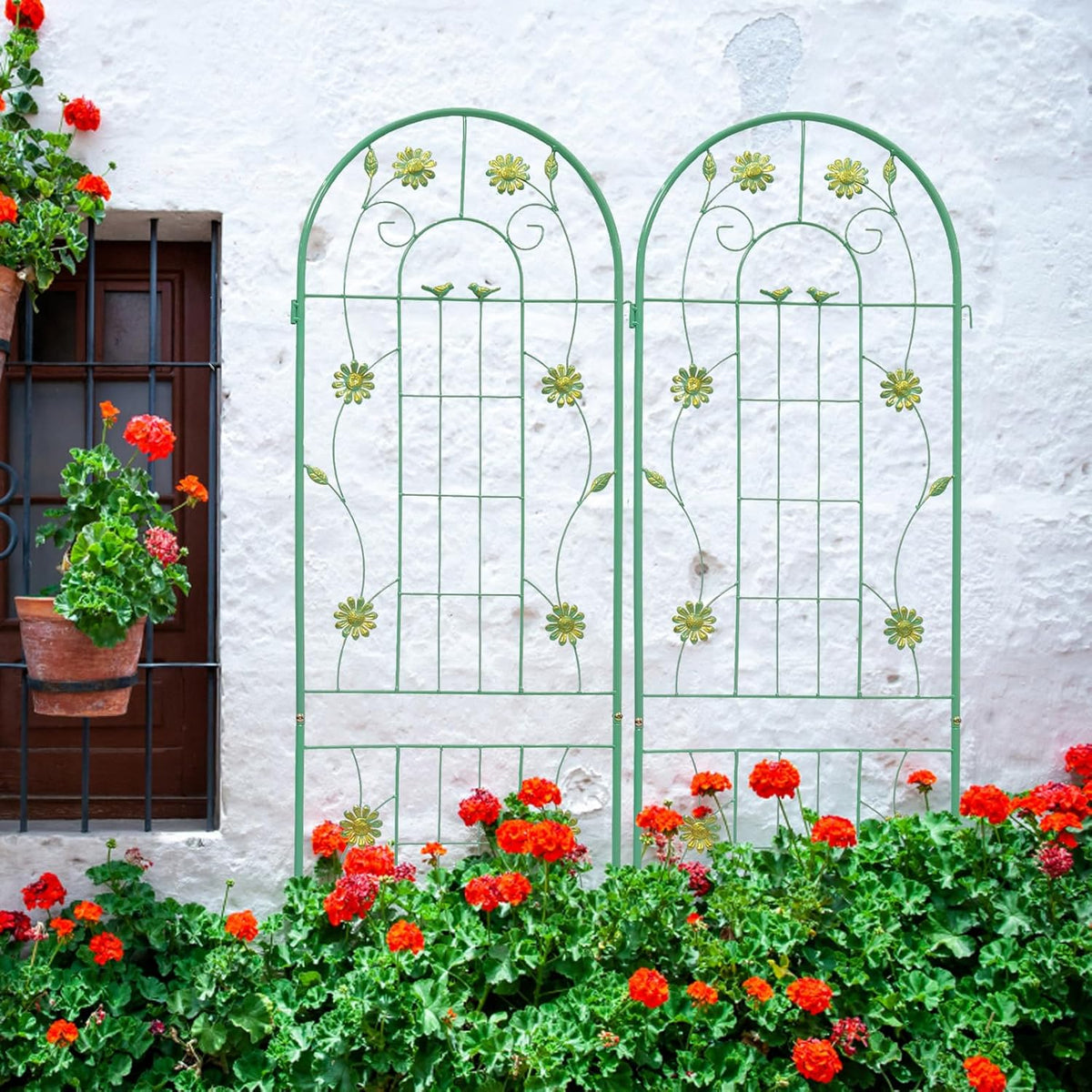 2 Pack Metal Garden Trellis 71" H Garden Fence Rustproof Trellis for Climbing Plants Support Roses