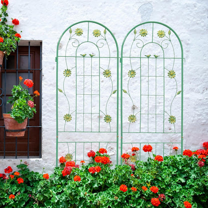 2 Pack Metal Garden Trellis 71" H Garden Fence Rustproof Trellis for Climbing Plants Support Roses
