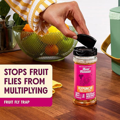 Aunt Fannie's FlyPunch Fruit Fly Trap for Indoor and Kitchen Use, Ready to Use, Made with Plant