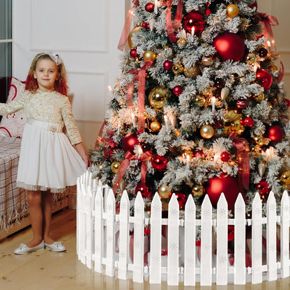 Aodaer 36-Piece Plastic Picket Fence - 12 Inch White Christmas Fence Border Tree Barrier for Party