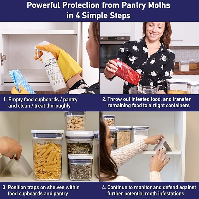 MothPrevention Powerful Pantry Moth Traps Pack of 6 | Moth Killer with Pheromones | Kitchen Moth