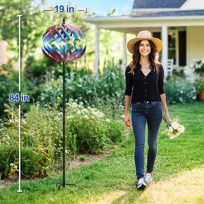 LimeHill Wind Spinners Outdoor, 84" Large Metal Wind Spinners for Yard and Garden, Wind Sculptures