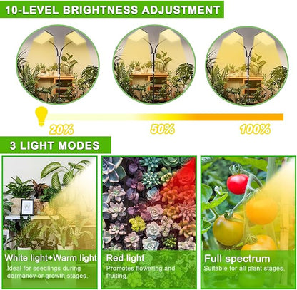 yadoker Grow Light for Indoor Plants,572 LEDs Full Spectrum Standing Plant Grow Light with 4/8/12H