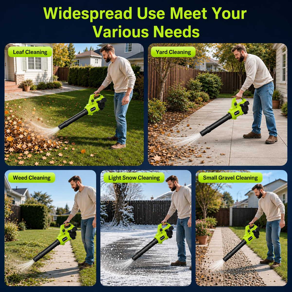 Cordless Leaf Blower with 2 x 4.0Ah Batteries and Fast Charger, 20V Lightweight Handheld Electric