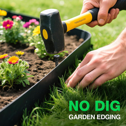 MIXC Garden Edging Border, 100FT 2 Inch Tall Plastic Landscape Edging with 150 Stakes, Flexible