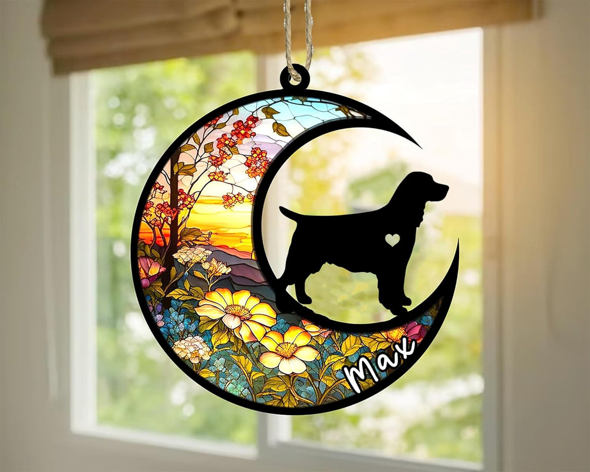 Personalized Dog Memorial, Custom Name English Springer Spaniel Dog Christmas Ornament with Name
