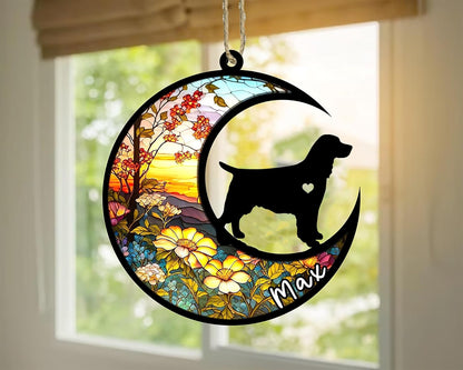 Personalized Dog Memorial, Custom Name English Springer Spaniel Dog Christmas Ornament with Name