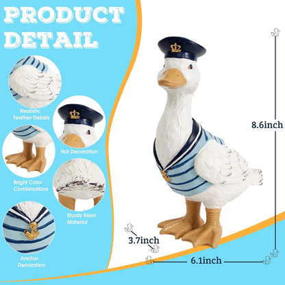 Garden Duck Statues for Outdoor Decorations,Porch Duck Figurine Sculptures for Garden Decor,Animal