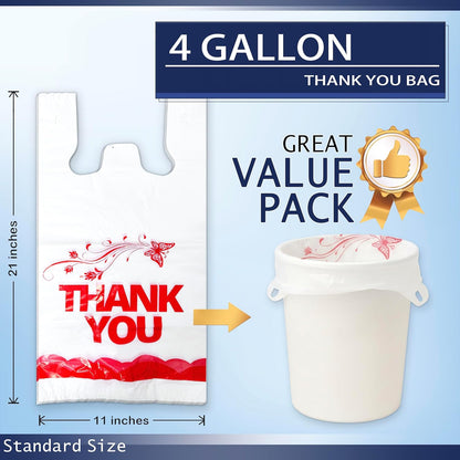 4 Gallon Small Trash Bags with Handles – 100 Count, 11" x 21" Plastic Garbage Bags for Home