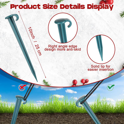 Vicenpal 50 Pcs 7 Inch Plastic Yard Stakes Inflatables Heavy Duty Plastic Garden Stakes for Tent
