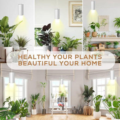 STERREN LED Grow Light, White Plug in Hanging Lights for Indoor Plants, Full Spectrum Grow Lights