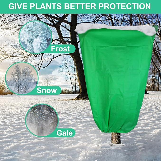 4 Pack Plant Covers Freeze Protection 31.5" x 47" - 2.2oz Trees Covers Frost Blanket Plant Frost