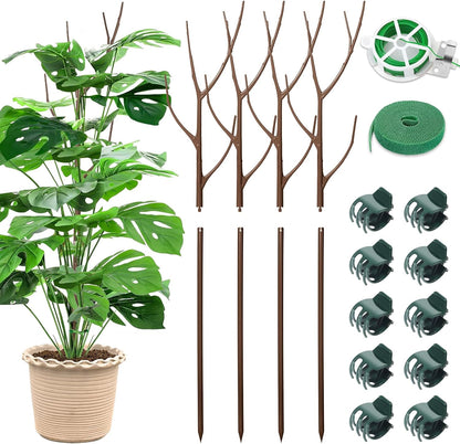 4 Pack 27.56" Detachable Twig Plant Support Stakes Set, Blends in to Plant, Branch Plant Sticks