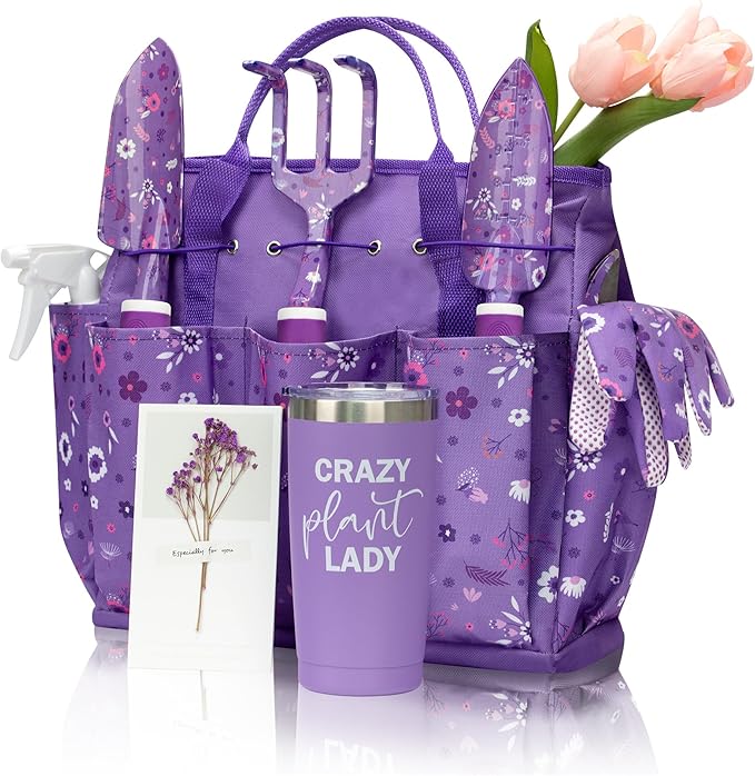 Gardening Gifts for Women, Garden Tool Set, Heavy Duty Gardening Hand Tools with Garden Tool Bag