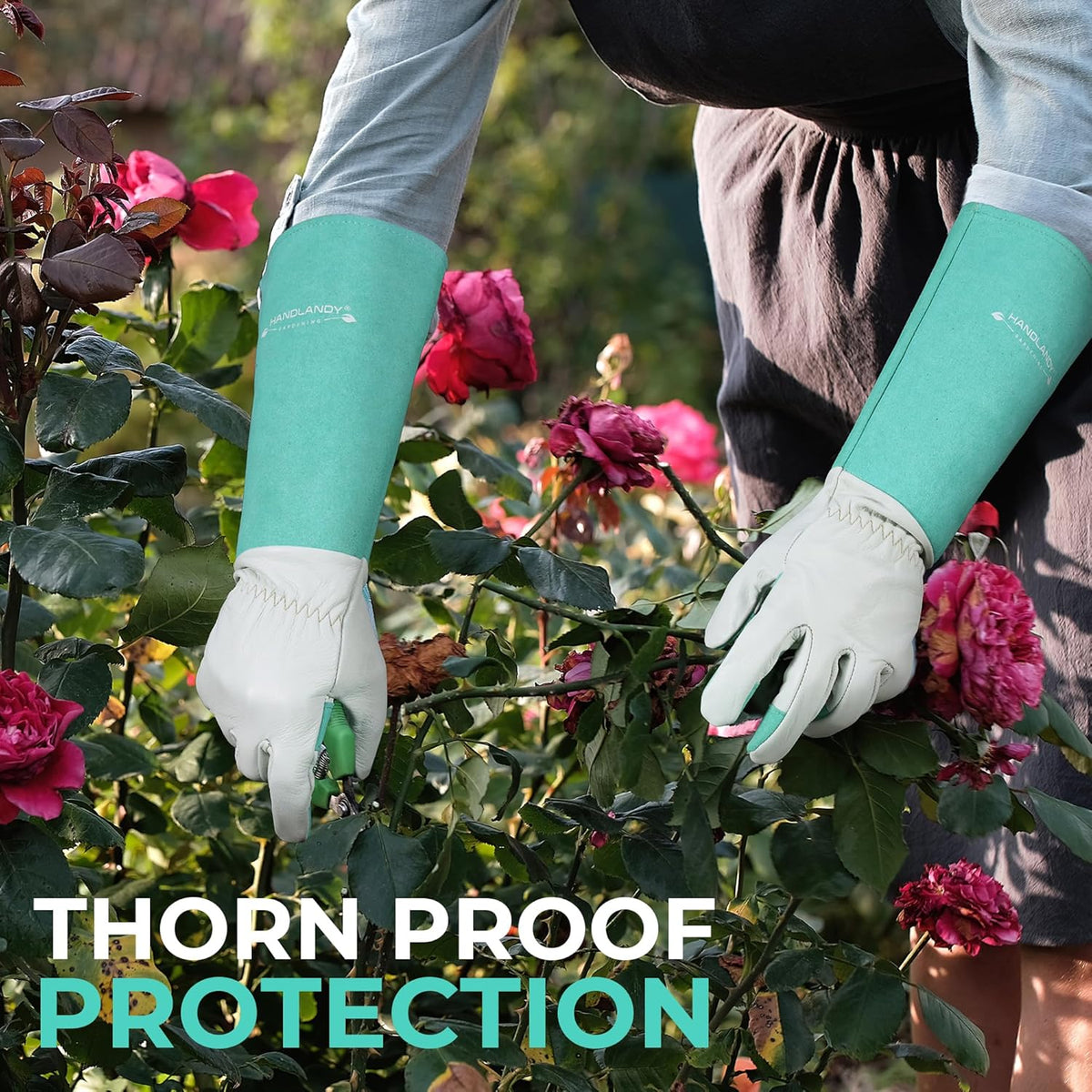 HANDLANDY Long Garden Gloves Thorn Proof for Women & Men, Rose Pruning Gauntlet Gloves, Best