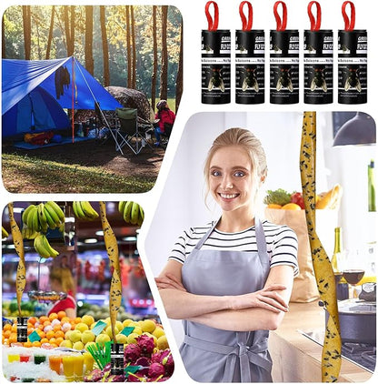 Qualirey 160 Pack Fly Strips Sticky Fly Trap Indoor Outdoor Hanging Ribbon Tape Paper Flying Insect