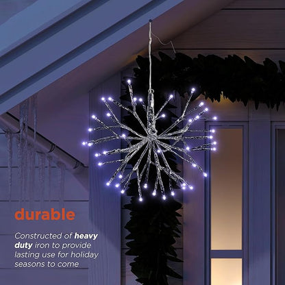 Alpine Corporation | 10"H Indoor Christmas Snowflake Ornament with White LED Lights — Elegant