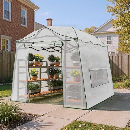 11 x 8.5 FT Walk-in Greenhouse, Portable Pop-up Green House 3 Adjustable Hights Heavy Duty Plant