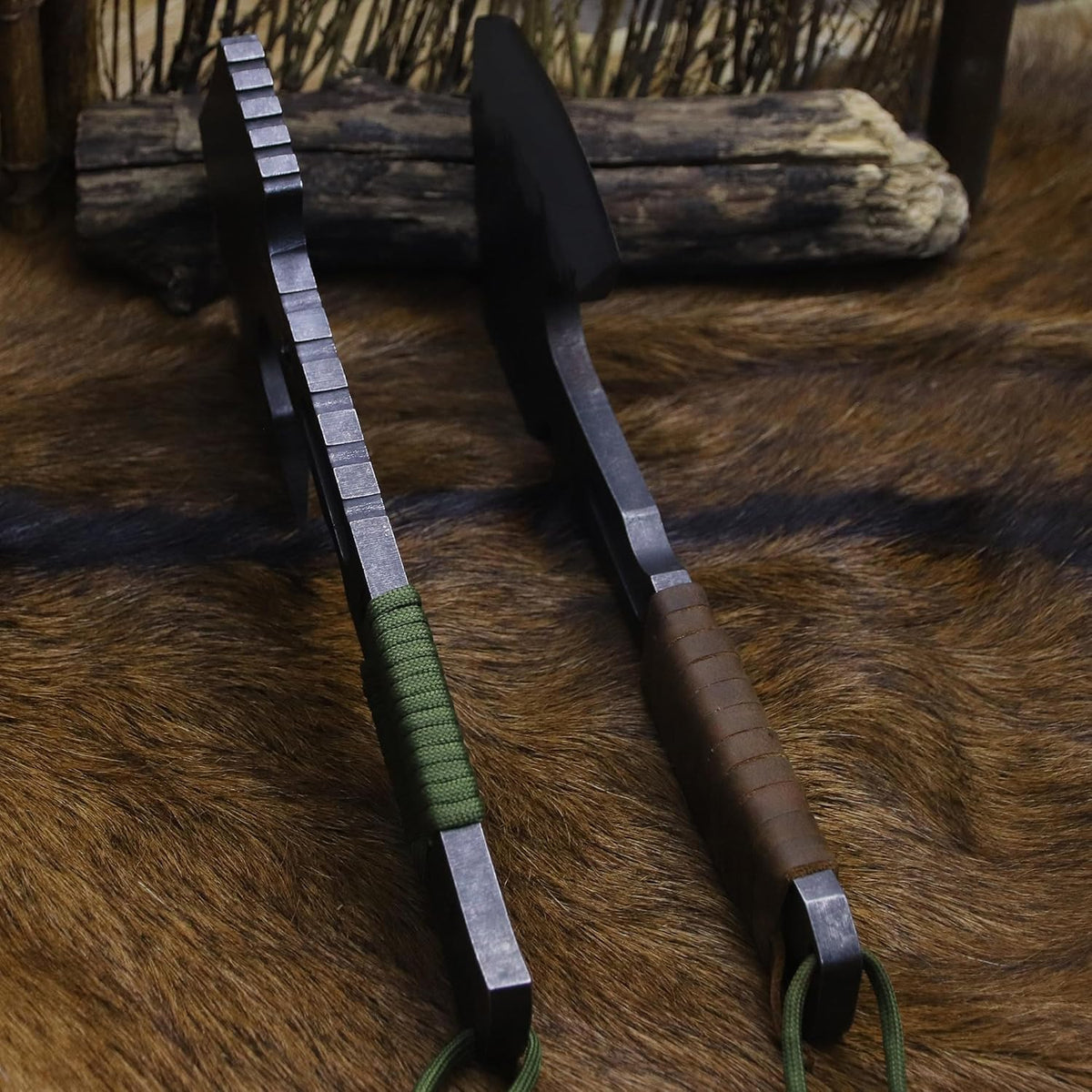 BA-KOR 12.2-inch DC53 Steel 10mm Thick Multi-Functional Survival Axe for Camping, EDC Tool, Jungle
