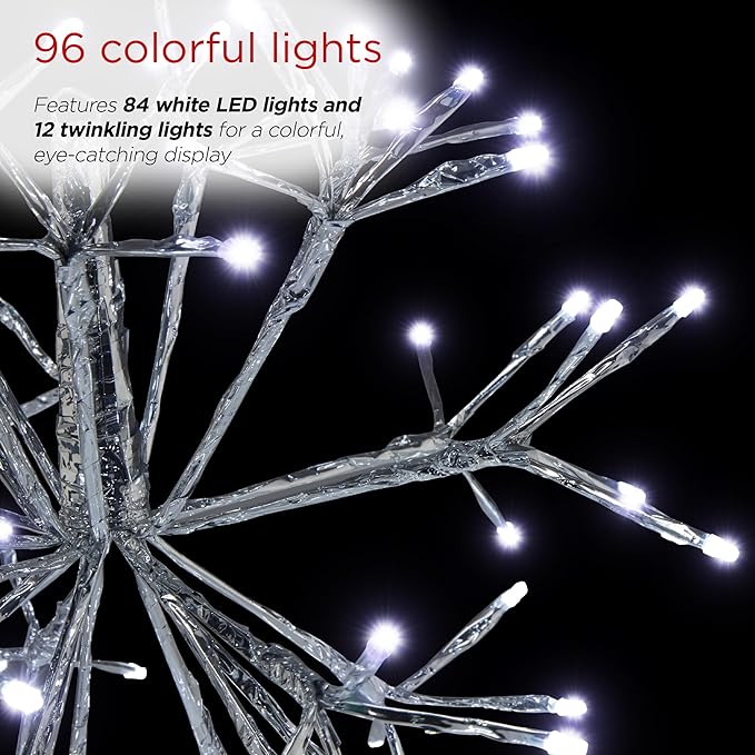 Alpine Corporation 16"H Indoor Holiday 3D Snowflake Hanging Ornament with LED Lights, White