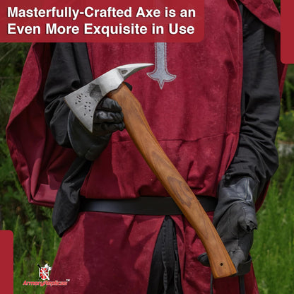Armory Replicas™ Fireman Hatchet Pickaxe Tool - Hand Forged Carbon Steel Functional Camping