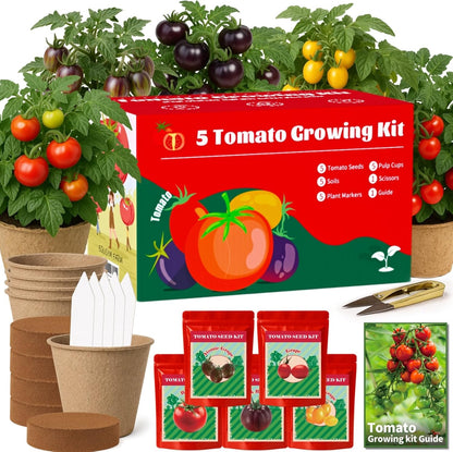 5 Pack Tomato Seeds for Planting - 100+ Heirloom Tomato & Tomatillo Seeds Variety Pack to Grow in