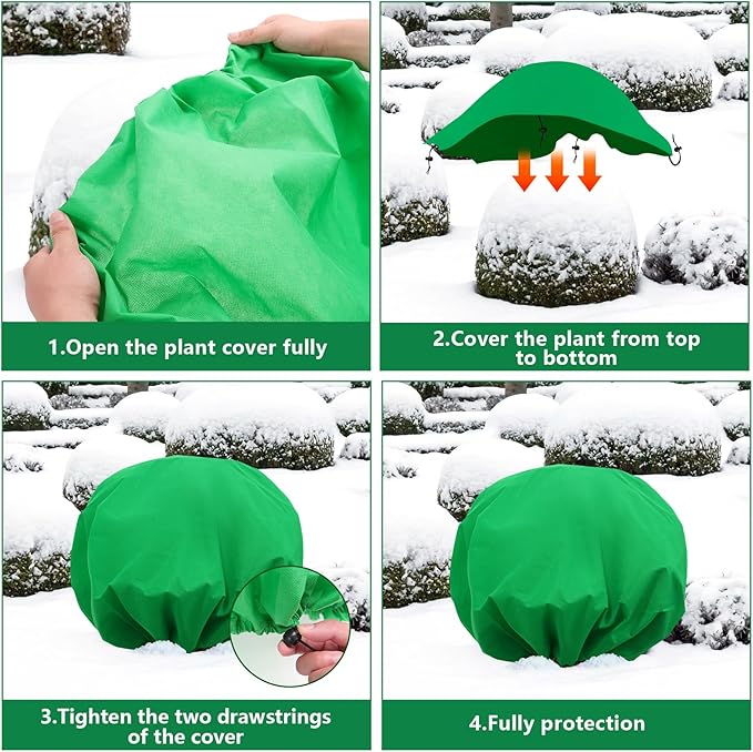 NNG 2PCS 9.7ft Dia. Round Winter Plant Covers Reusable Tree Freeze Protection with Drawstring