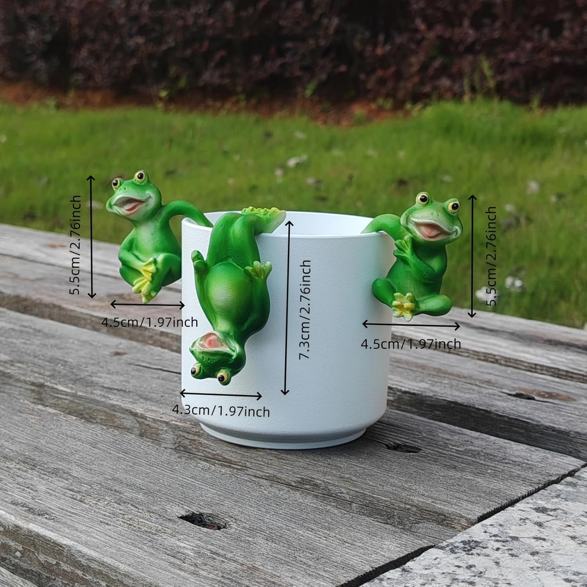 3 PCS Playful Frog Statues Pot Hugger Decorations for Plant, Miniature Frog Figurines,Women
