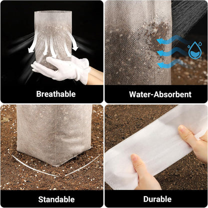100PCS White Plant Nursery Bags Large, 7.8x10 inches Non-Woven Fabric Seedling Grow Bag, Seed
