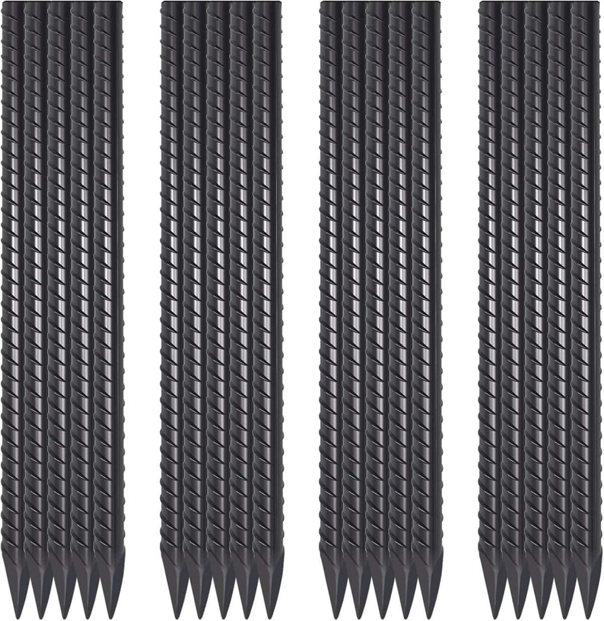 16 Inch Rebar Stakes 20 Pack 1/2 Inch Diameter Heavy Duty Steel Ground Stakes with Chisel Point End