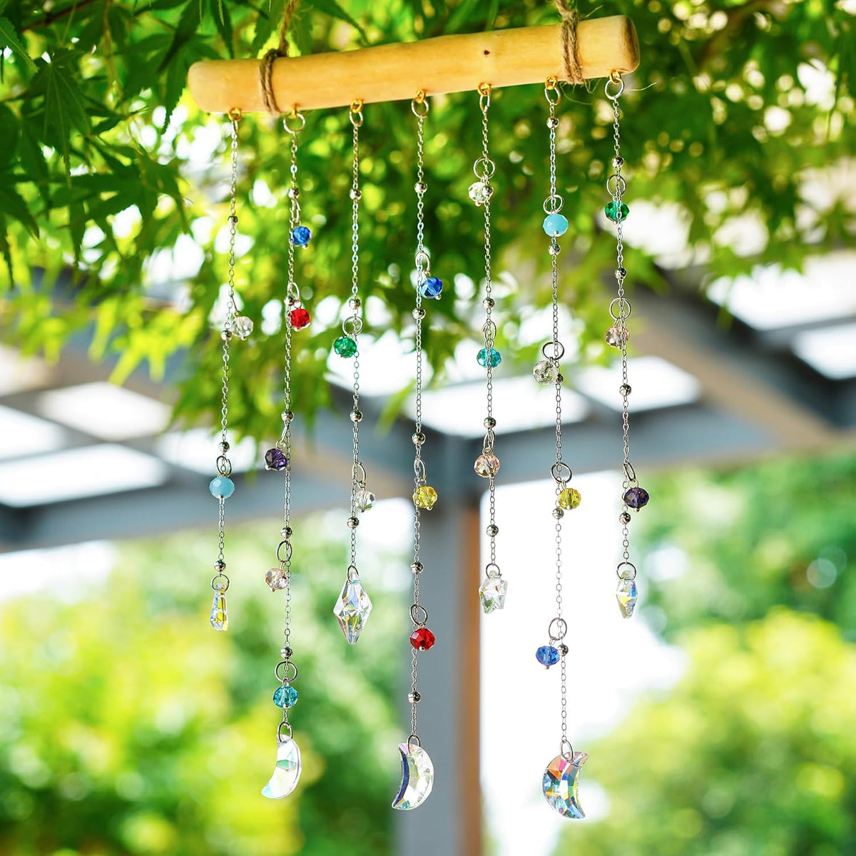 H&D HYALINE & DORA Crystal Sun Catcher Crystal Wind Chimes for Outside Rainbow Maker Suncatchers