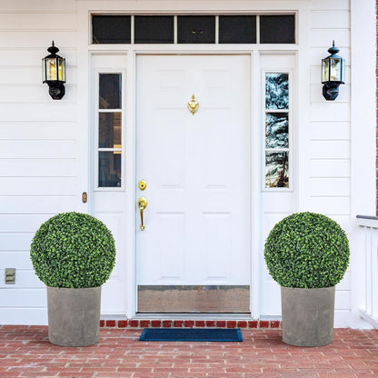 Goplus 2 PCS 16 Inch Artificial Plant Topiary Ball, Round Faux Boxwood Balls Outdoor, Fake Plant