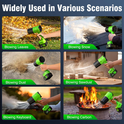 Leaf Blower Cordless, Handheld Leaf Blower with 2 X 4.0Ah Battery and Charger, Snow Blower with 6