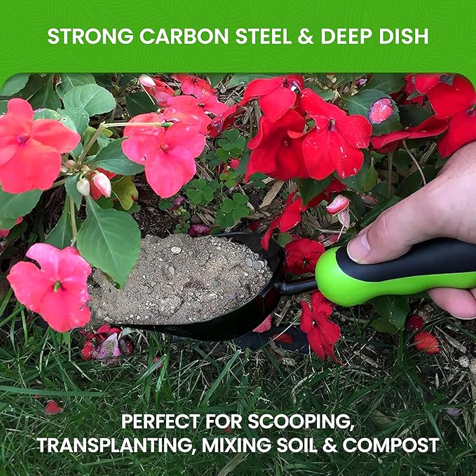 Garden Guru Super Strong Garden Scoop Trowel Shovel Transplanter – Strong Carbon Steel - Rust